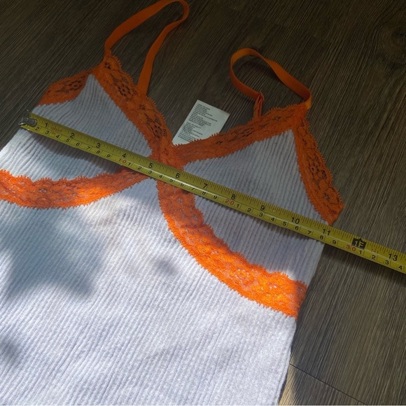 NWOT BDG Urban Outfitters Lilac Lavender Cami with Vibrant Orange Lace - Picture 8 of 9